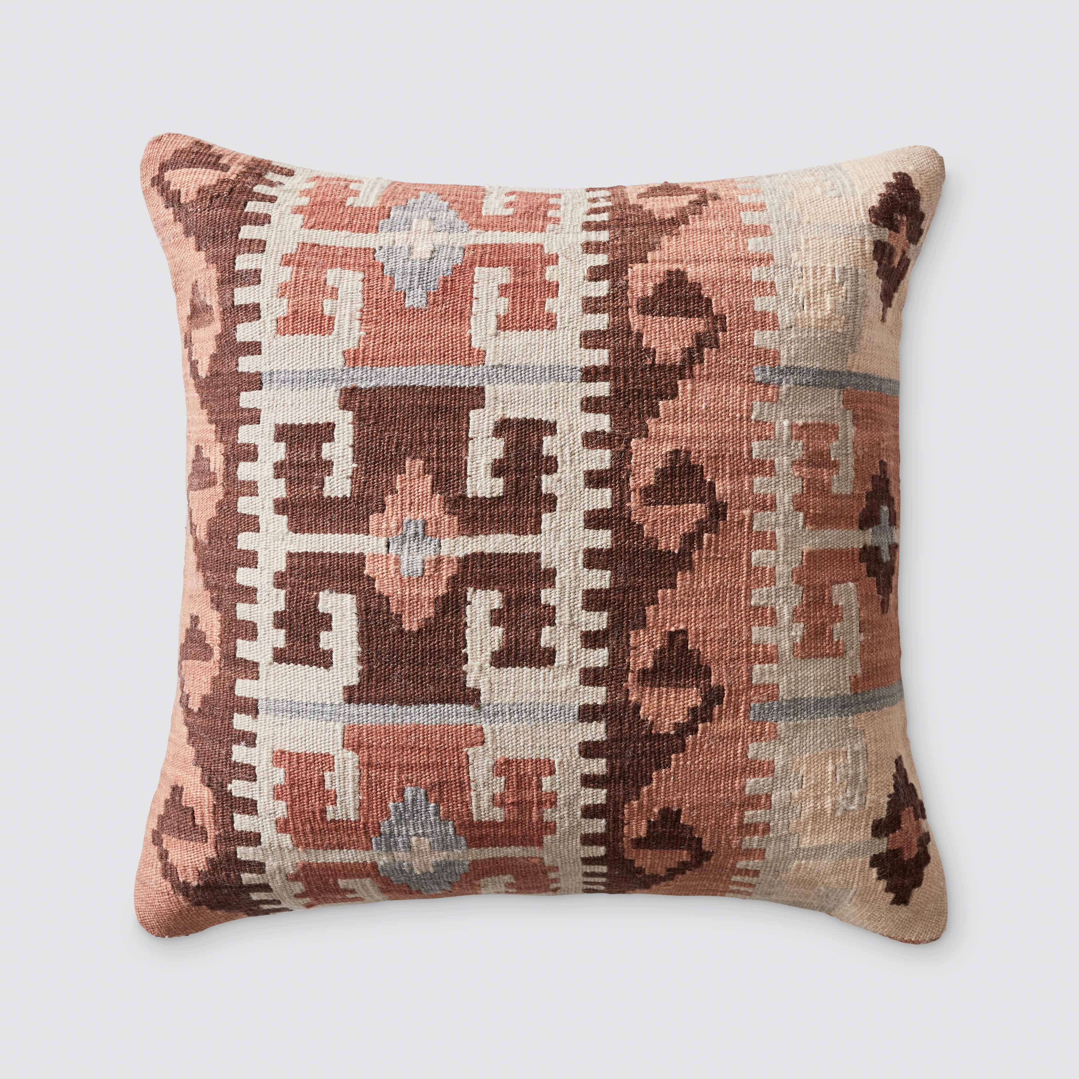 Handwoven Textured Pillow, Turkish Carpet Pillow, Kilim on sale Pillow, 20x20 Pillow Cover, Tülü Pillow, Decorative Pillow, Bohemian Kilim Pillow