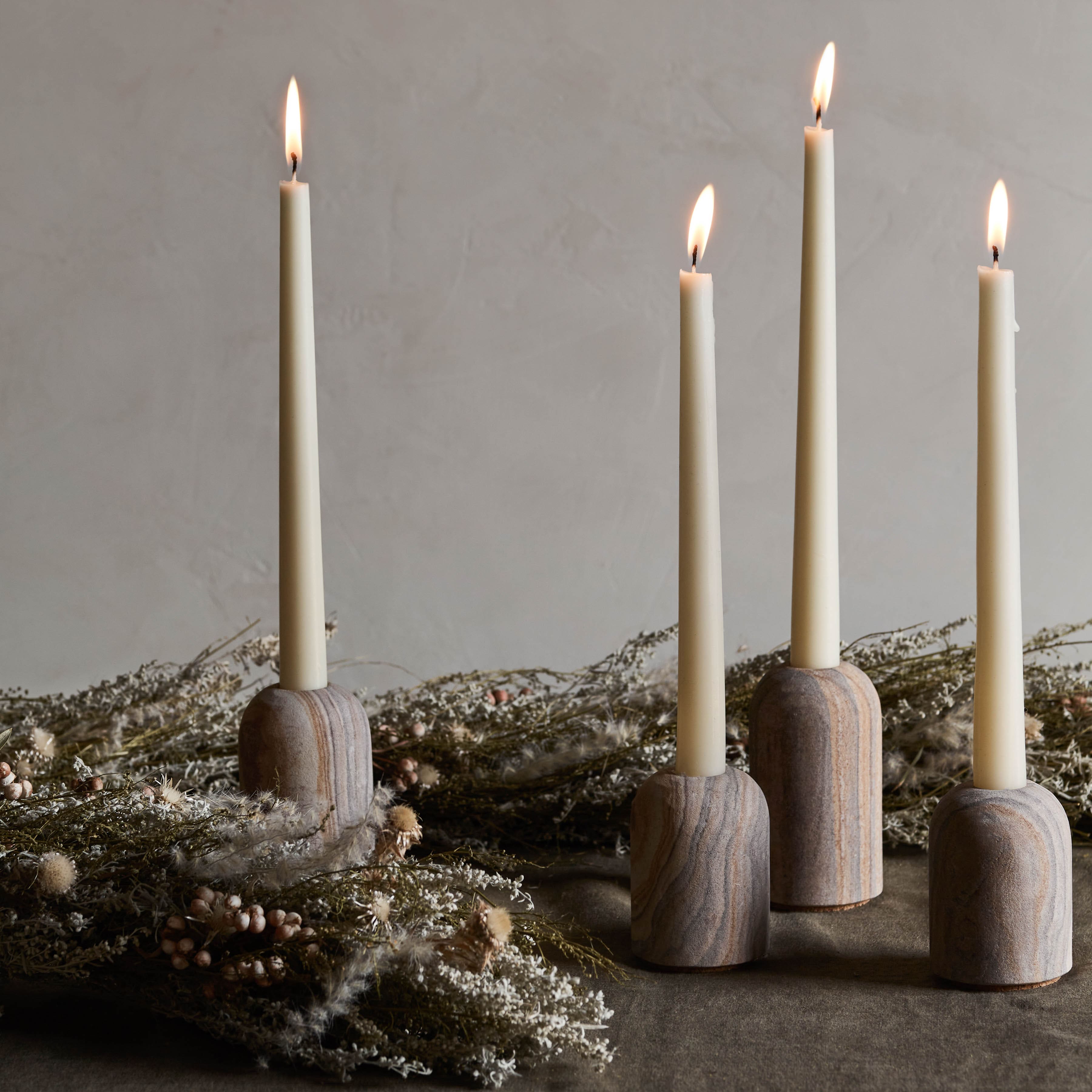 Handcrafted Sandstone Candle Holders The Citizenry
