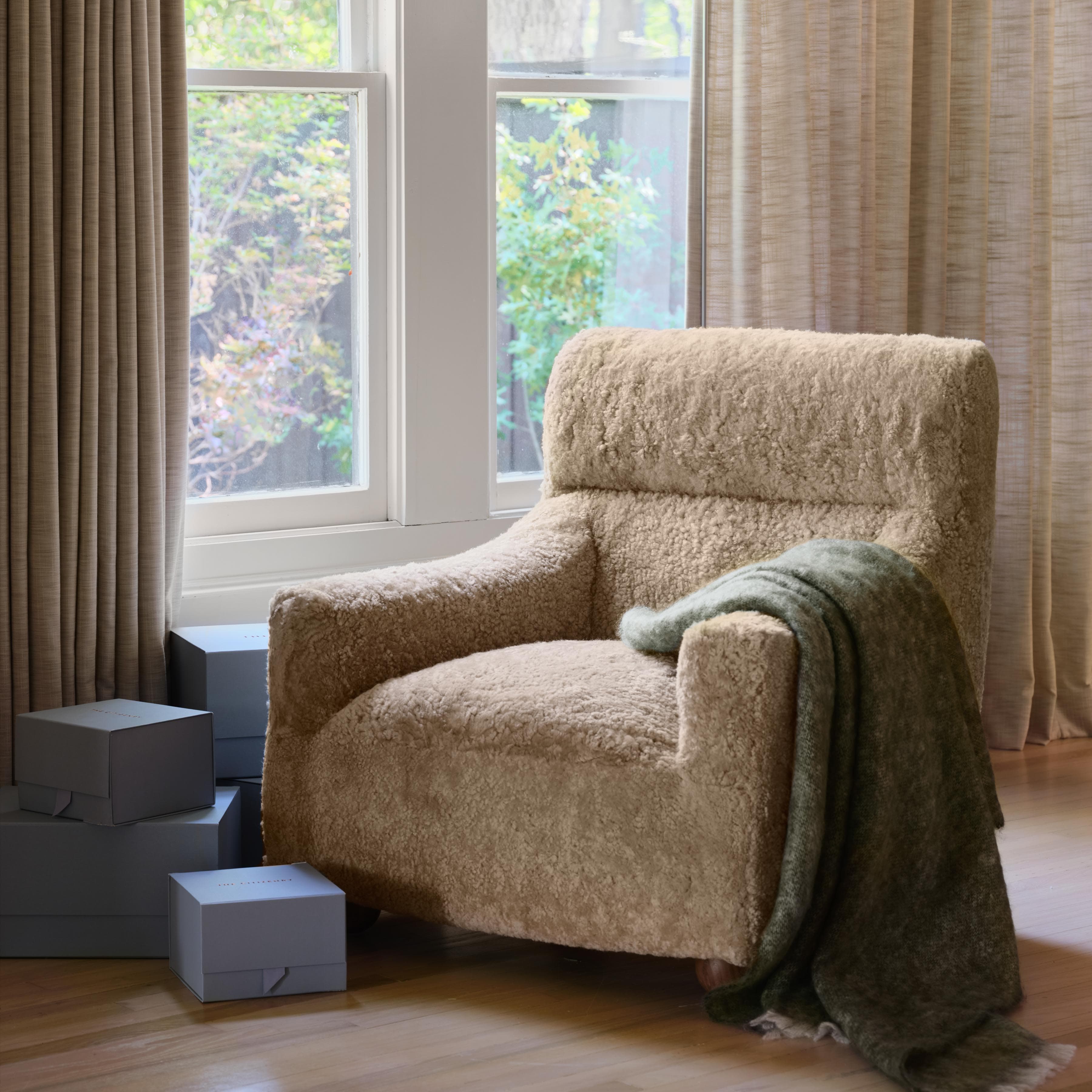 Faux shearling armchair hot sale