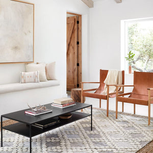Modern Living Room with Textured Grey Area Rug