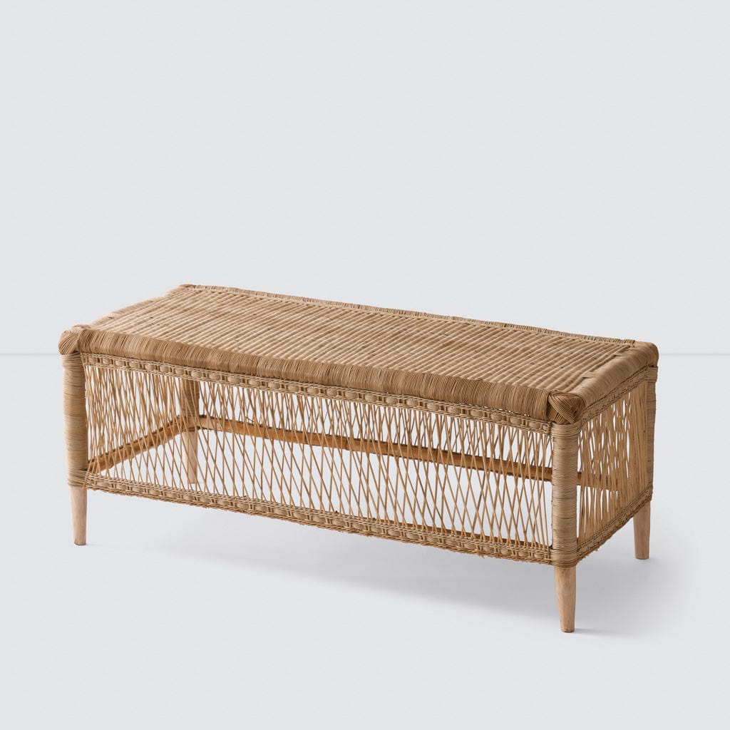 Wicker discount bench seat