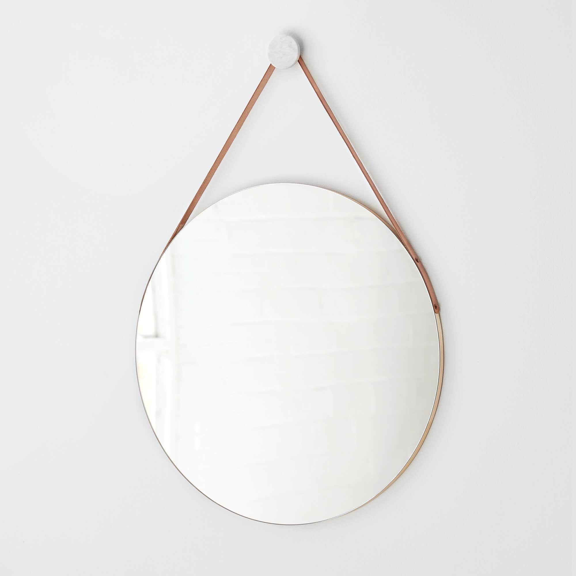 Circle Mirror with Leather Strap | Includes Marble Hook – The Citizenry