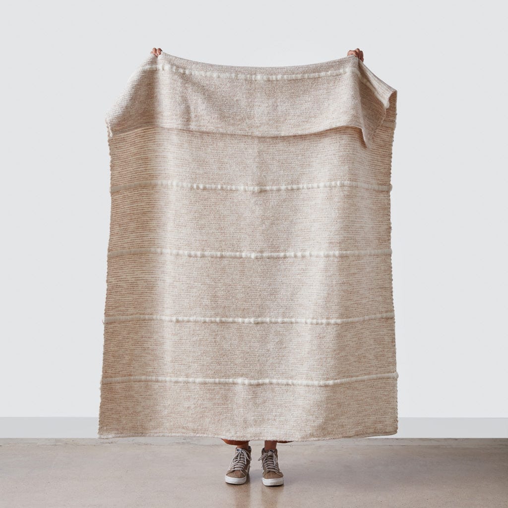 Contigo Wool Accent Throw in Sand | Handwoven Throws at The Citizenry