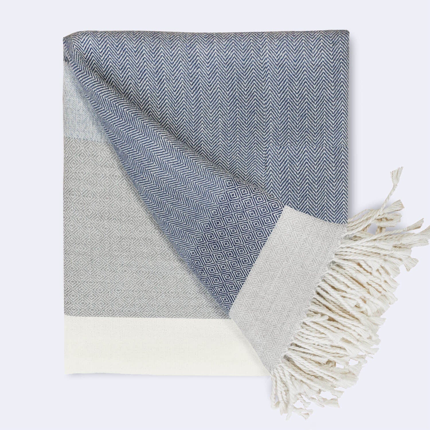 Local Alpaca Blend Throw Blanket - Grayscale 2024 Blues