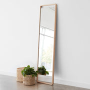 Hinoki Wood Floor Mirror | Minimalist Wood Standing Mirror – The Citizenry