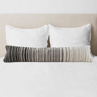 Long Lumbar Pillow, Wool 17x50, Decorative Lumbar Pillow, Bed
