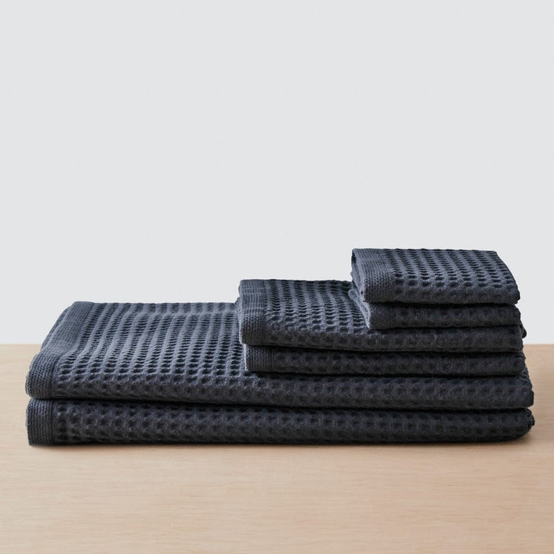 French Linen + Cotton XL Waffle Bath Towel - Black - 40 x 62 - The Foundry  Home Goods