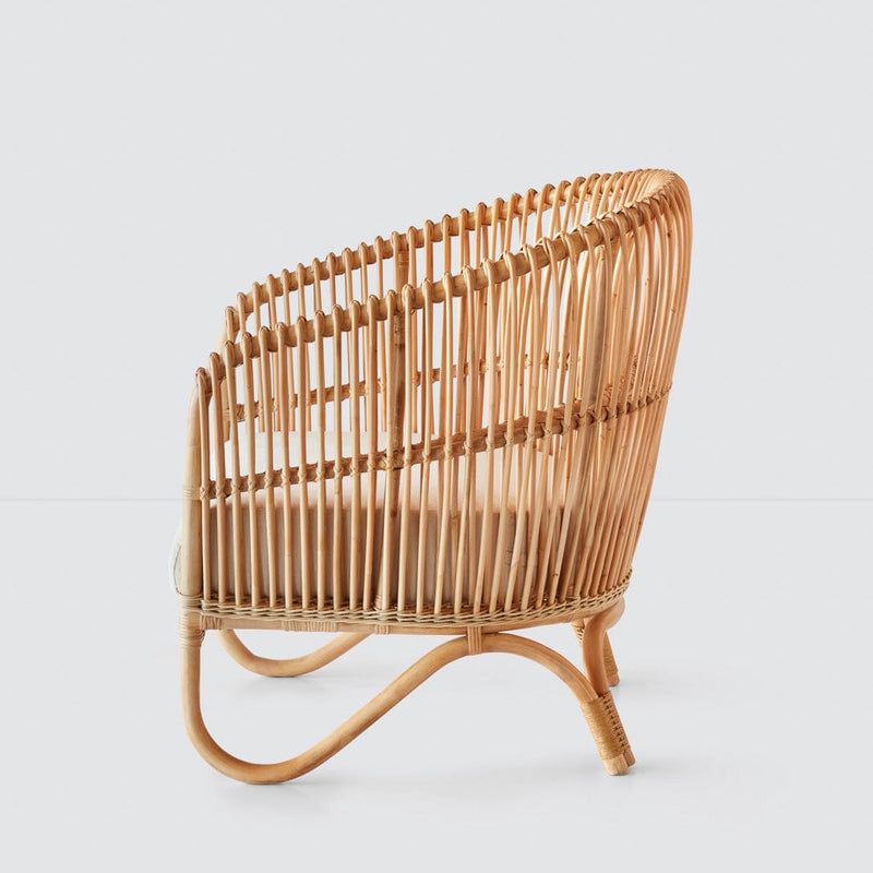 Side of rattan lounge chair, natural