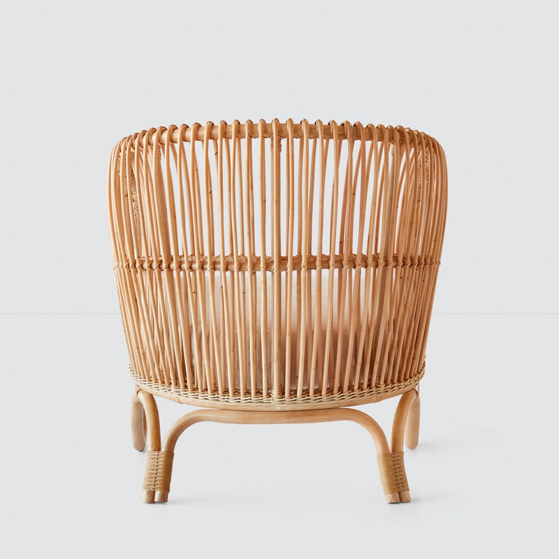 Back of rattan lounge chair, natural