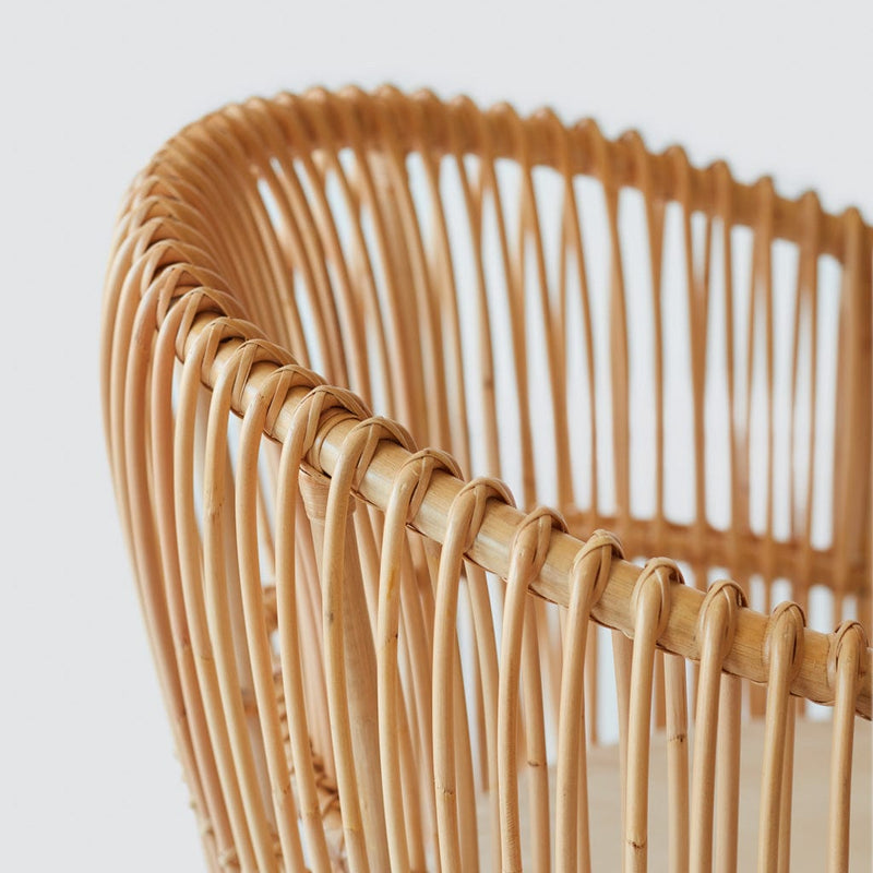 Detail of rattan chair, natural