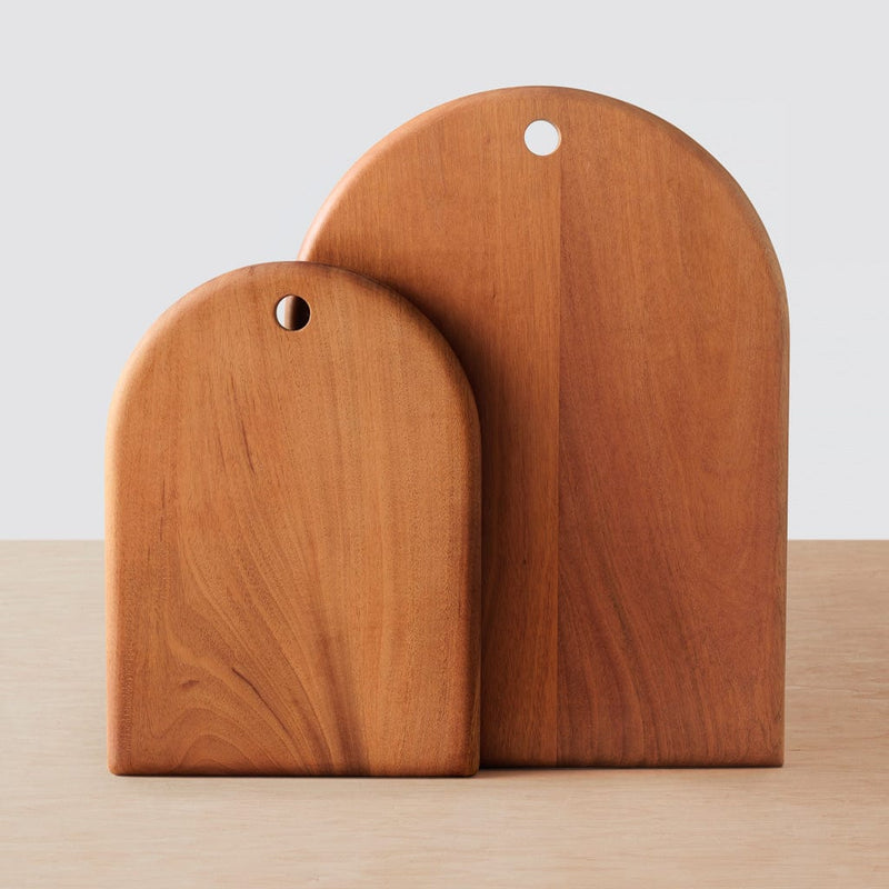 Set of two mahogany wood serving boards, mahogany
